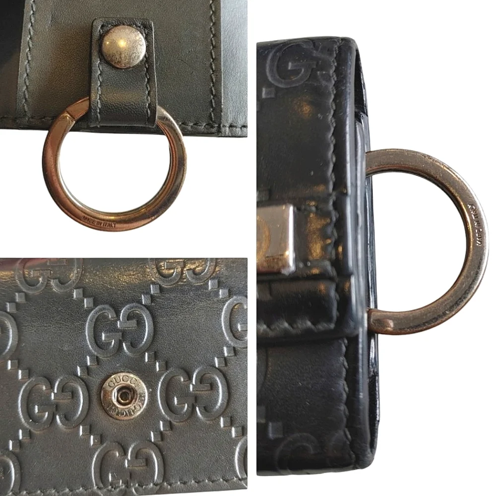 Gucci Guccisimi Black Leather Keycles Card Holder - Picture 14 of 16